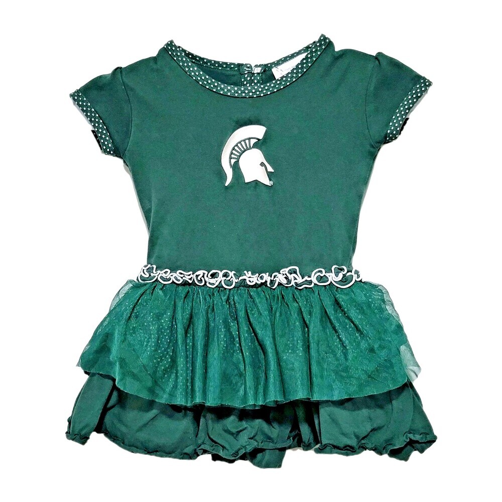 Michigan State Tutu Dress 3T Toddler Girls Two Feet Ahead Green White Spartans - Picture 1 of 3